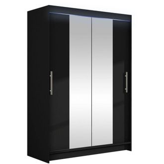 Mirjan24 Mobilier1 - Armario Closico 133, Negro, 200x120x58cm, Puertas De Armario: Correderas, N&uacute;mero De Estantes: 0, Led