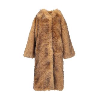 Rotate Faux Fur Long Coat - female - ROTATE Birger Christensen - Faux Fur & Shearling Jackets - Beige - 2XS/XS - Jackets