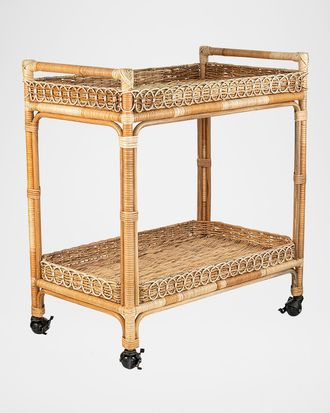 Juliska Provence Rattan Bar Cart
