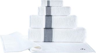 Brooks Brothers Ottoman Rolls 2-Pack Turkish Cotton Bath Sheets in White/Navy at Nordstrom Rack