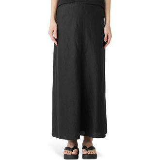 Eileen Fisher Bias Cut Organic Linen A-Line Skirt in Black at Nordstrom Rack, Size X-Large