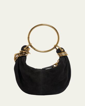 Chlo&eacute; Sculptural Bracelet Bag in Suede