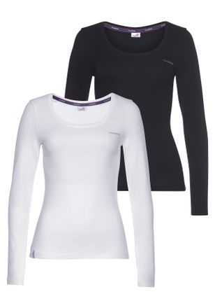 Kangaroos Langarmshirt Packung, 2er-Pack, 2 Stk. tlg. Langarm, unifarben oder meliert, Rundhalsausschnitt
