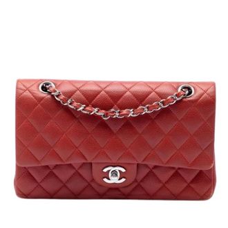 Chanel Pre-owned Classic Double Flap Shoulder Bag - Dames - Pre-owned - Rood - Maat: ONE Size Su&egrave;de