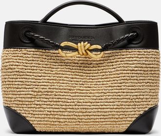 Bottega Veneta Andiamo Small leather and raffia top-handle bag