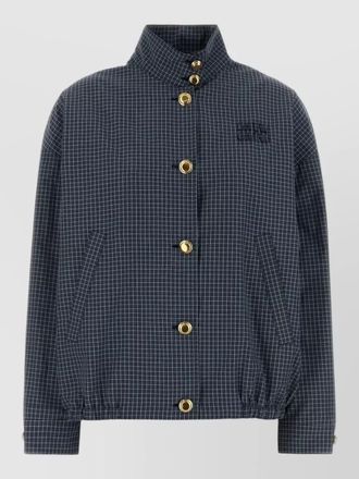 Miu Miu nylon blend jacket check pattern hem