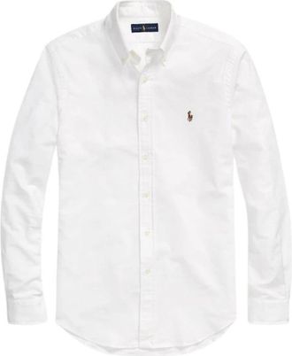 Polo Ralph Lauren Slim Fit Oxford Overhemd - Heren - Zakelijke Overhemden - Wit - S - Katoen - Overhemden