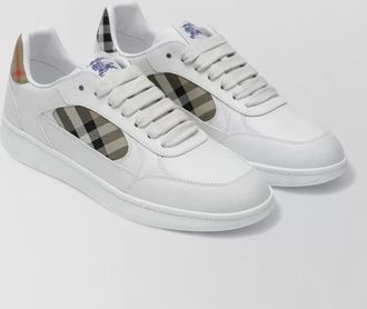 Burberry sneakers round toe rubber sole check pattern