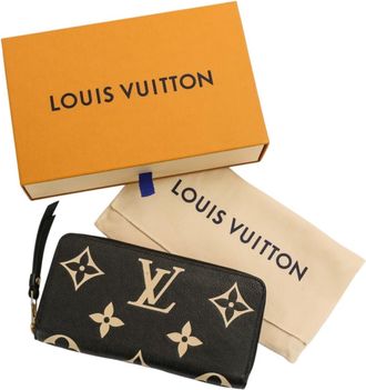 Louis Vuitton Beige Black Monogram Empreinte Long Wallet (Bi-Fold) (Pre-Owned)