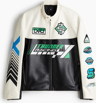 H&M Racingjacke in Regular Fit - Schwarz