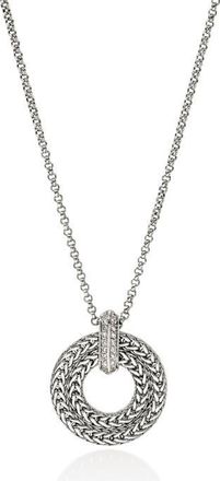 John Hardy Icon Link Pavé Diamond Pendant Necklace in Silver at Nordstrom, Size 18
