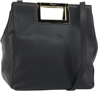 Ferragamo Pre-owned Handbags, female, Black, Size: ONE SIZE Pre-owned Leather Handbag