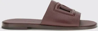 Dolce & Gabbana Sandali slide in pelle martellata con monogram DG in rilievo