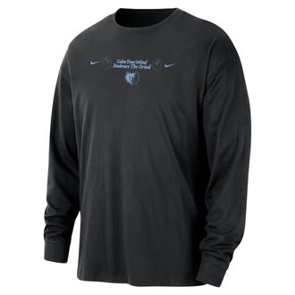 Nike Memphis Grizzlies Courtside Nike Mens NBA Max90 Long-Sleeve T-Shirt in Black | HQ0663-010