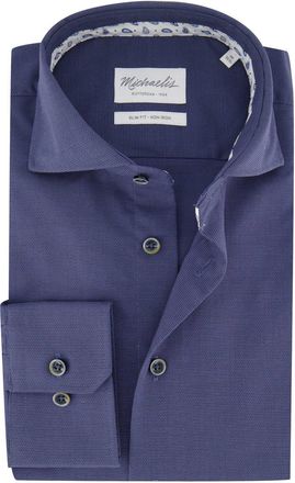 Michaelis Overhemd Michealis donkerblauw strijkvrij slim fit
