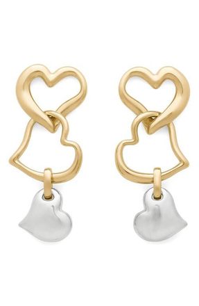 Kate Spade New York heart linear drop earrings in Gold/Silver at Nordstrom