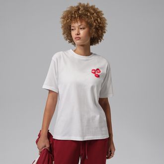 Nike Jordan Womens Jordan Flight Graphic T-Shirt in White | IF0797-100