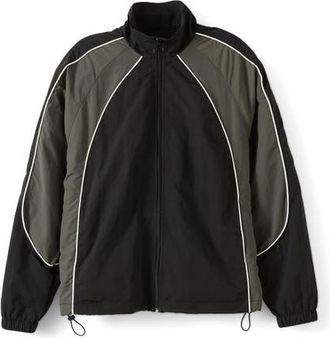 Cotton On Mens Panelled Spray Jacket in Black Grey at Nordstrom, Size X-Large