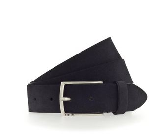 Mustang Lederg&uuml;rtel MUSTANG Landon, Herren, Gr. 11,5, blau (navy), Leder, genarbt, unifarben, G&uuml;rtel Lederg&uuml;rtel, Genarbtes Vollleder mit Glanz, 3,5 cm