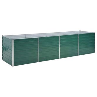 Berkfield Home Garden Raised Bed Galvanised Steel 320x80x77 cm Green | Size: 320 x 80 x 77 cm