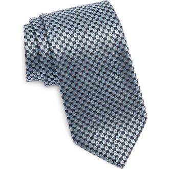 Ermenegildo Zegna Geometric Silk Jacquard Tie in Lightblue at Nordstrom