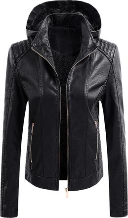 Generic Womens Genuine Leather Winter Jacket with Hood - Softshell, Long, Waterproof, Fleece, Warm, Thin, Red, Long Sleeve, Biker