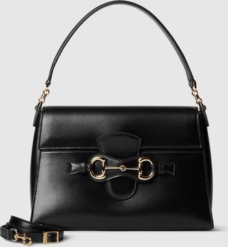 Gucci Horsebit Duomo Medium Top Handle Bag, Black, Leather