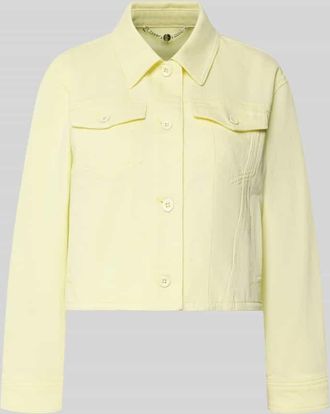 Marc Cain Jeansjacke mit Knopfleiste und Brusttaschen in Hellgelb, Gr&ouml;&szlig;e 34