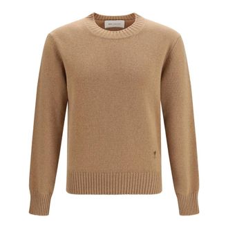Ami Jersey de Cachemira con Cuello Redondo - Knitwear - Hombre - Marr&oacute;n - XL