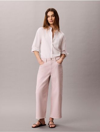 Calvin Klein Jeans Calvin Klein Womens Cropped Wide Leg Jeans - Purple - 24
