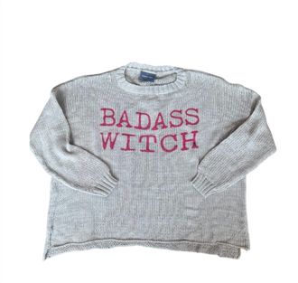 Wooden Ships Women Badass Witch Knit Crewneck Sweater In Dark Grey