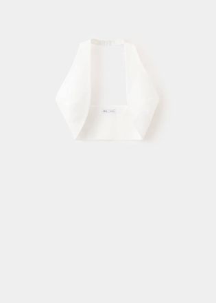 Mango Top crop incrociato bianco sporco - Donna - S - MANGO