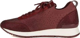 Michael Kors Schoenen, Dames, Rood, 38 EU, Polyester, Jenkins Kristal Versierde Stretch Knit Trainer