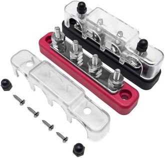 OEM Conjunto De 2 Barras Colectoras De 4 Polos, Bloque De Distribuci&oacute;n, 150 A, Con Conexi&oacute;n M6, Ideal Para Aplicaciones En Autobuses Y Embarcaciones