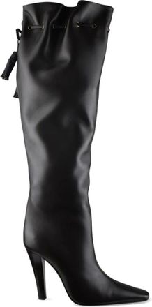 Saint Laurent Schoenen, Dames, Bruin, 38 EU, Leer, Gathered Boots