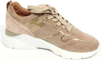Hogan Active One Su&egrave;de Schoenen Beige Polka - Dames - Sneakers - Beige - 40 EU - Su&egrave;de - Schoenen