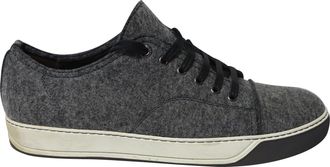 Lanvin DBB1 Felt Low-Top Sneakers in Grey Wool