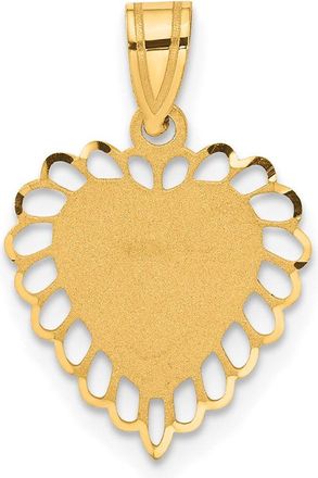 Diamond2Deal 14k Yellow Gold Polished Border Heart Pendant
