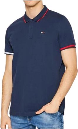Tommy Jeans Rood Vlag Organisch Katoen Polo - Heren - Polos - Blauw - 2XL - Katoen - Tops