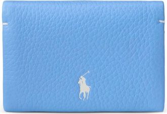 Polo Ralph Lauren logo-detail wallet - women - Grained Calf Leather - One Size - Blue
