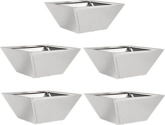 vidaXL Garden Bowl Planter 5 pcs Silver 35 x 35 x 15 cm Vidaxl