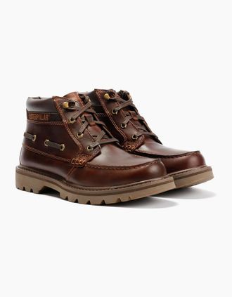 CAT Mens Caterpillar Colorado Boat Mid Leather Mens British Tan Boots - Brown - Size: 10