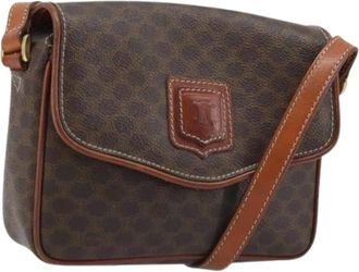 Celine Pre-owned Cross Body Bags, female, Brown, Size: ONE SIZE Pre-owned Macadam Shoulder Bag
