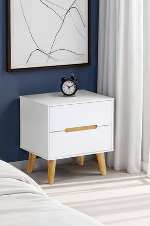 Julian Bowen Alicia 2 Drawer Bedside Table in White