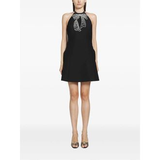 Valentino Crystal-embroidered Bow Mini Dress