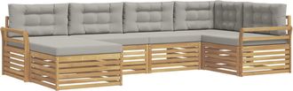 vidaXL Conjunto De Sof&aacute;s De Exterior 6 Uds. Blanco Y Gris Claro Vidaxl
