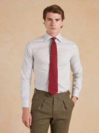 Oliver Brown Tattersall Check Shirt - Brown/Navy