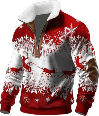 Generic Unsiex Ugly Christmas Jumper Sweatshirts 3D Printed Long Sleeve Funny Xmas Elf Sweater S-3XL Red Beige Green Pink Navy Khaki Gray White Black Blue Gre