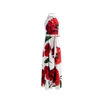 Alice & Olivia Kleedjes, Dames, Veelkleurig, XS, Linnen, Chassidy Halter Maxi Jurk