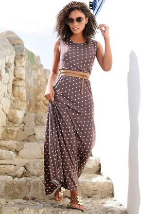 Lascana Womens Polka Dot Maxi Dress